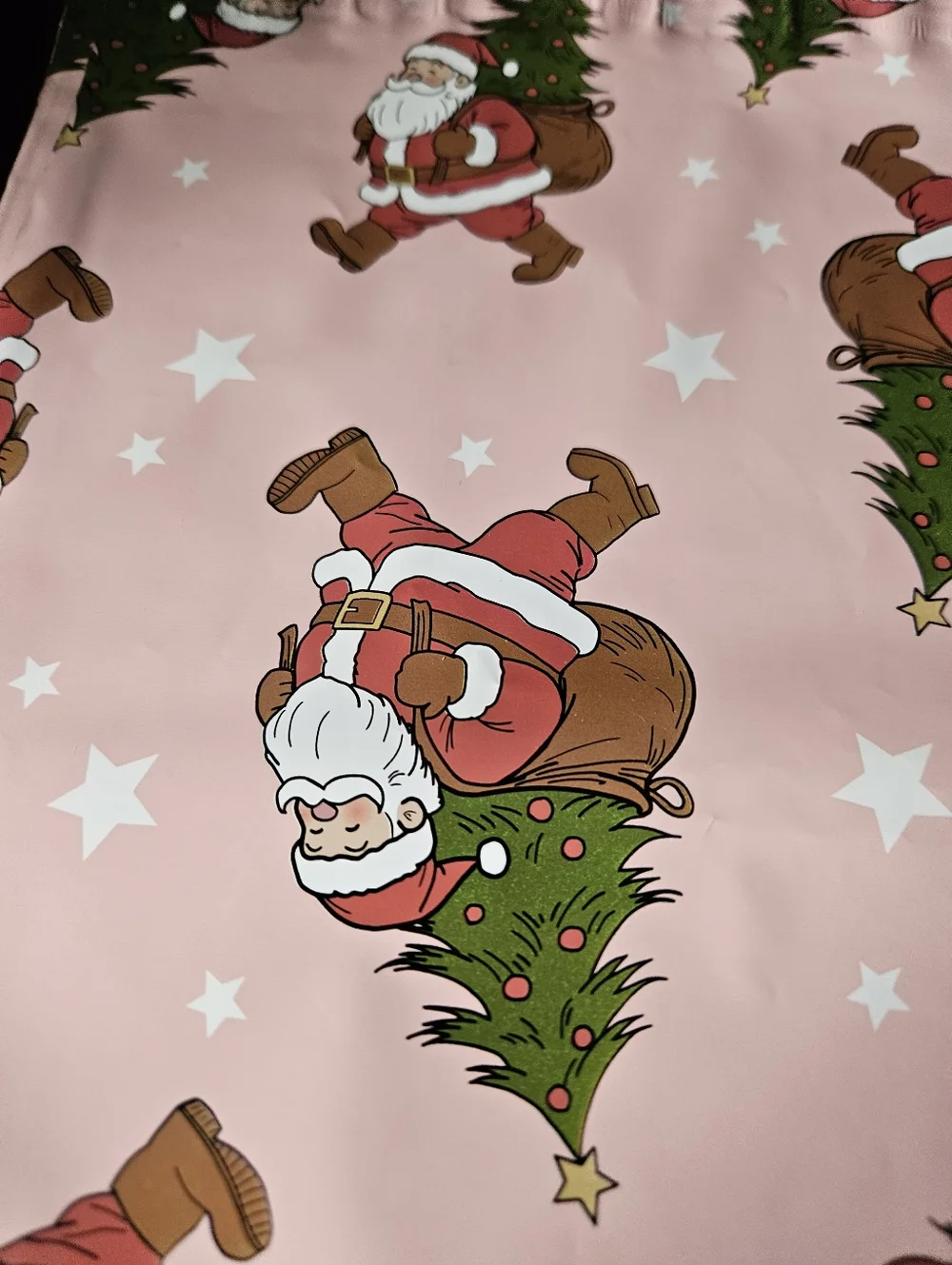 Pink Santa Claus Polymailer Bags